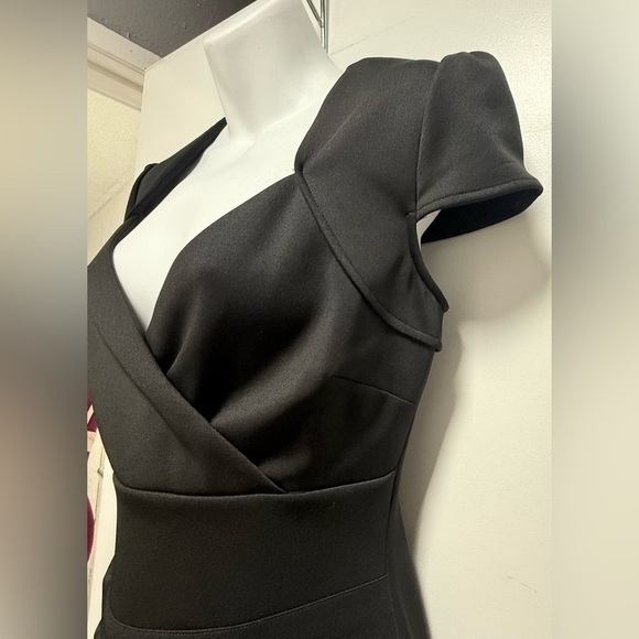 Guess Black Asymmetrical Wrap Mini Dress - Picture 3 of 9